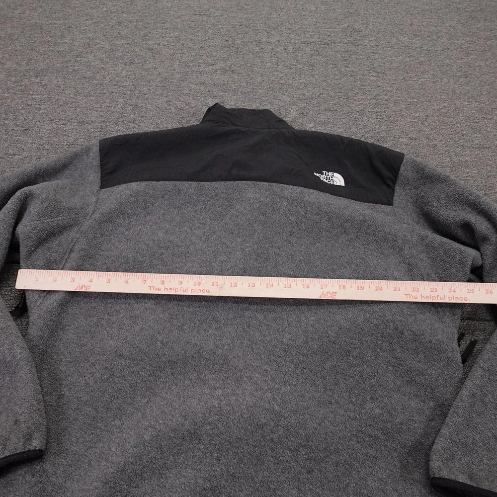 The North Face Jacket Mens Large Gray Black Denali Fleece Full Zip Pockets